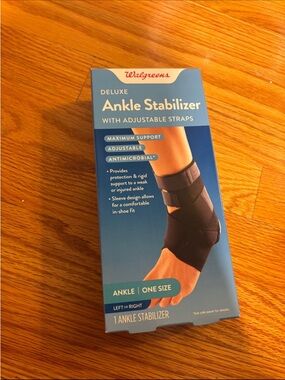 Walgreens Deluxe Black Ankle Stabilizer with Adjustable Straps